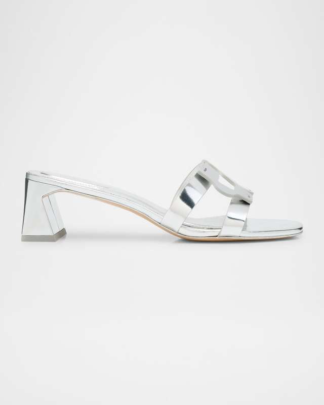 Metallic Monogram Mule Sandals